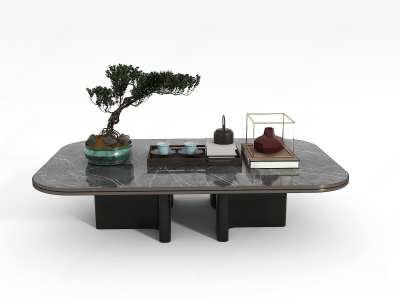 新中式茶几3D模型下载